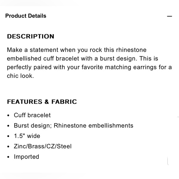 Express Rhinestone burst cuff bracelet - Picture 4 of 10